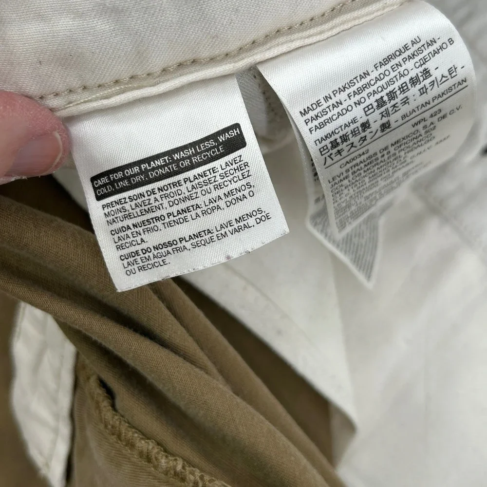 Levi Strauss Chino Pants Mens 42x32 Olive Green Cotton Twill‎ Straight Workwear